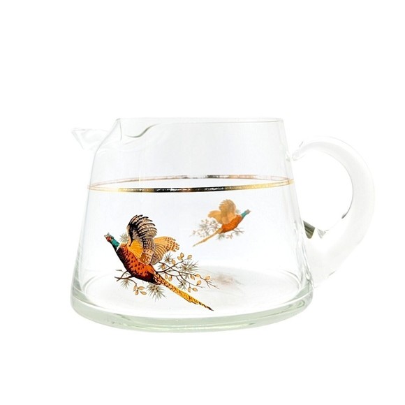 West Virginia Glass Specialty Pheasant In Flight Small Pitcher, Hard to Find - Picture 2 of 11